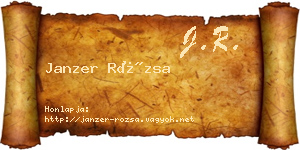Janzer Rózsa névjegykártya