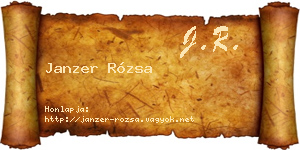 Janzer Rózsa névjegykártya