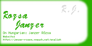 rozsa janzer business card